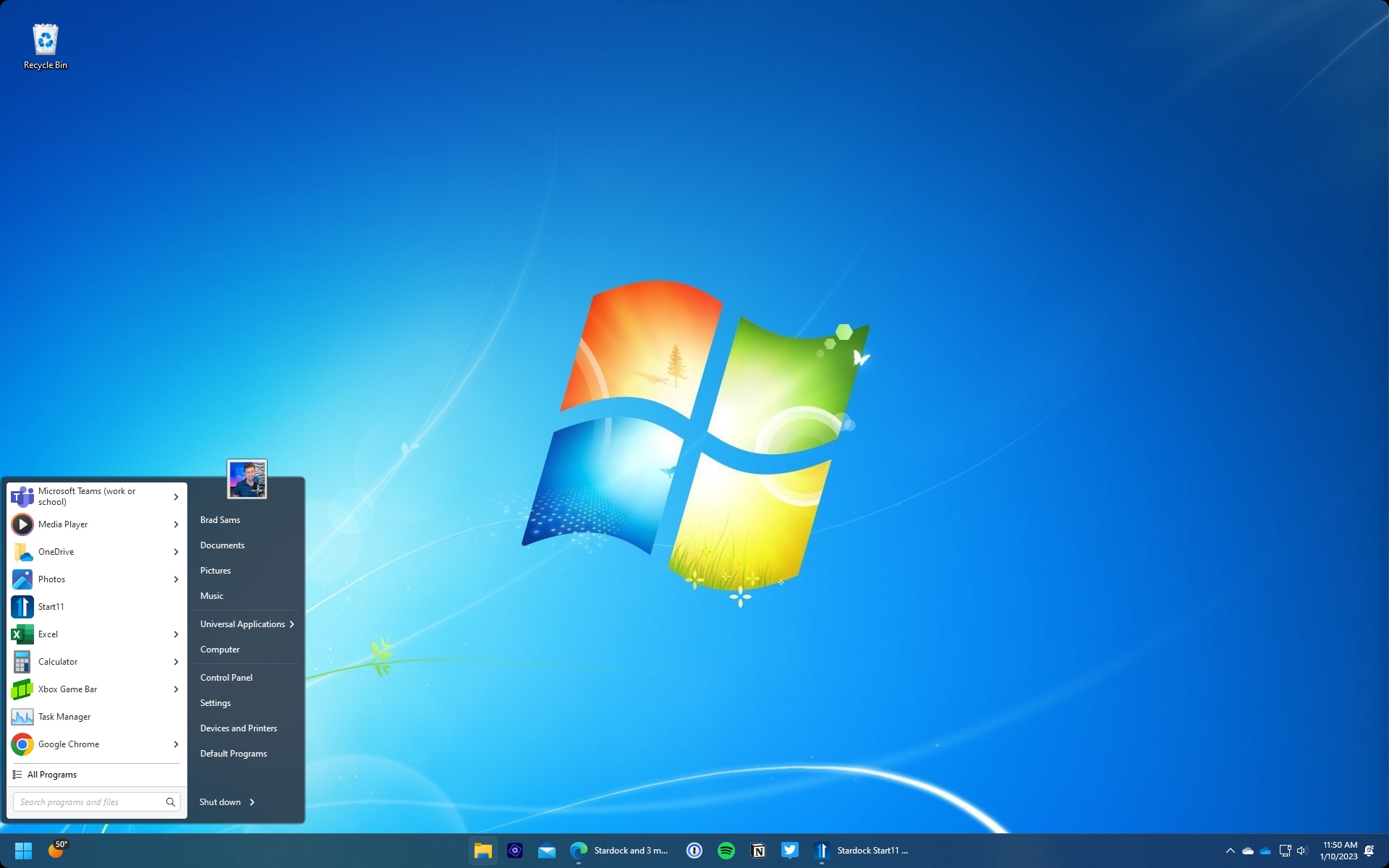 Start11 Launcher style menu